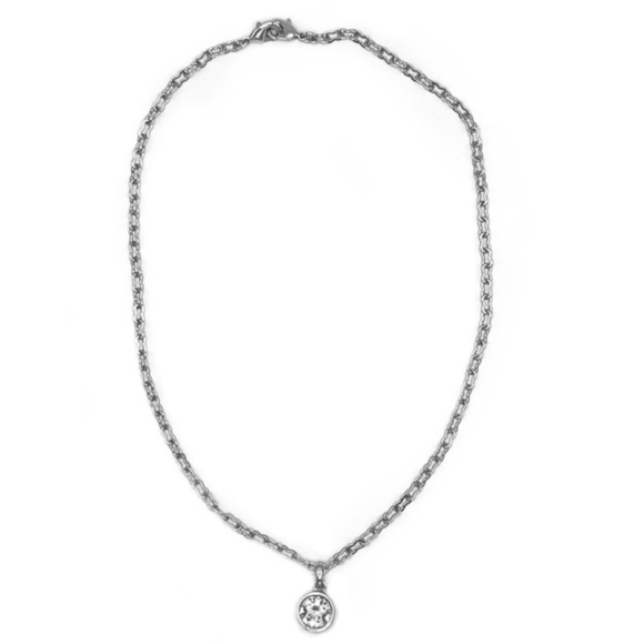 VINTAGE • Silver Crystal Necklace - Picture 2 of 4